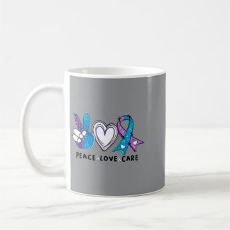 Caneca De Café Conscientização Prevenção Fita Roxa Azul Important