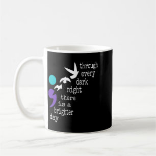 Caneca De Café Conscientização Prevenção Presente Ponto e Vírgula