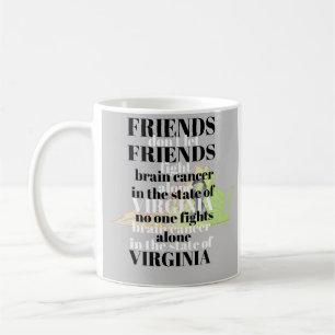 Caneca De Café Conscientização sobre Câncer Cerebral na Virgínia 