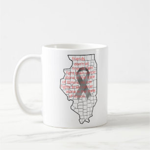 Caneca De Café Conscientização sobre o Câncer Cerebral em Illinoi