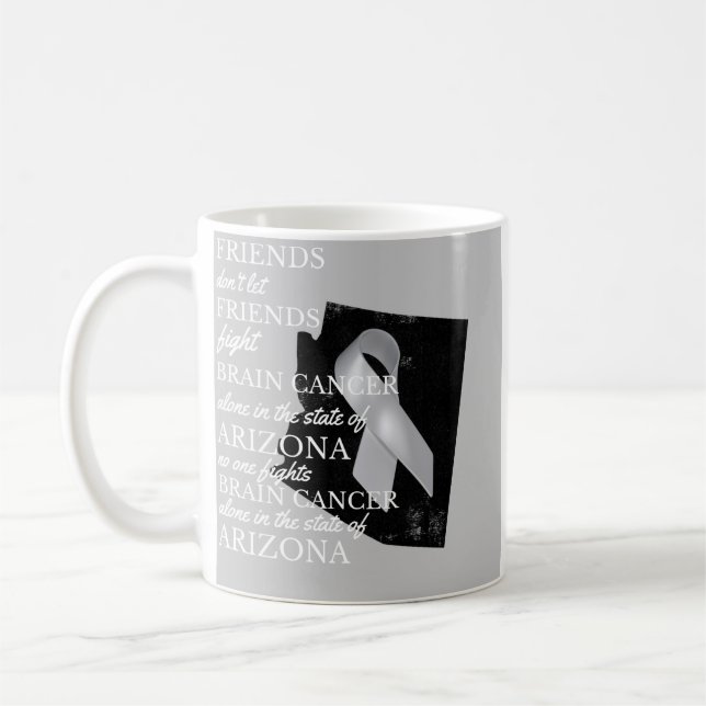 Caneca De Café Conscientização sobre o Câncer Cerebral no Arizona (Esquerda)