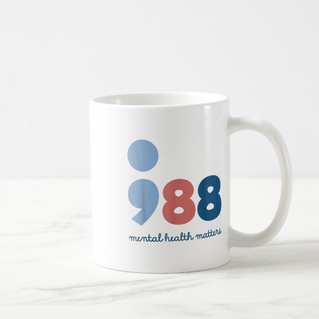 Caneca De Café Conscientização sobre Saúde Mental 988 e Prevenção (Direita)