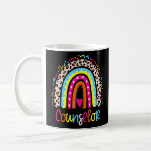 Caneca De Café Conselheiro da Escola de Mulheres Boho Rainbow Leo