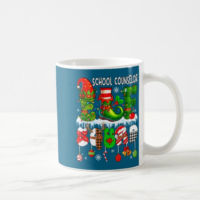 Caneca De Café Conselheiro Escolar Esquadrão Duende Natal Chapéu  (Direita)