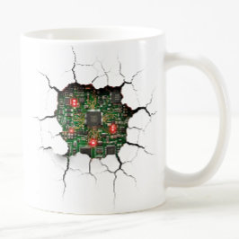 Caneca De Café Conselho de circuito de parede rachado