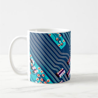 Caneca De Café Conselho de circuito eletrônico fechado. fundo,var