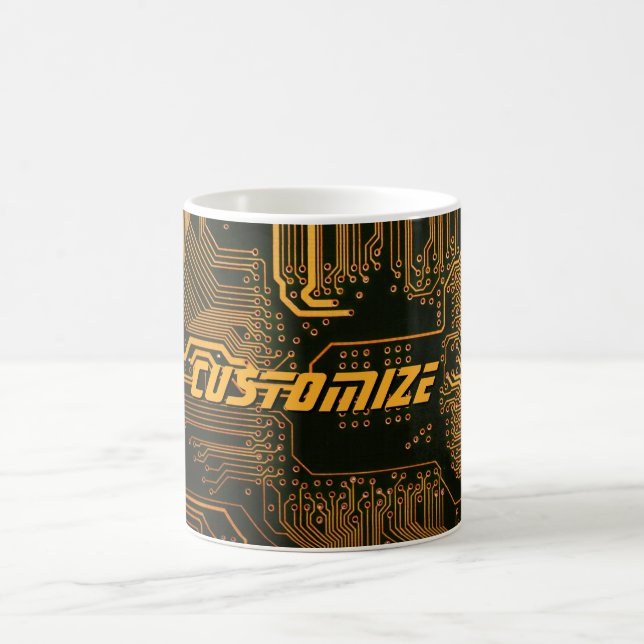 Caneca De Café Conselho de Circuito Laranja de PCBs Personalizado (Centro)