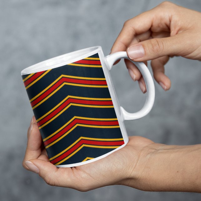 Caneca De Café Conselho de Corte de Grelha Vermelha Azul (mugs and cups)