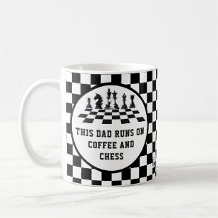 Caneca De Café Conselho de xadrez e peças Oferta do Pai do Dia de