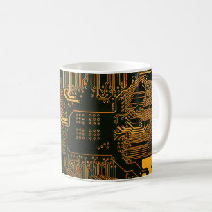 Caneca De Café Conselho Nerd de saída PCB Laranja Circuito Eletrô