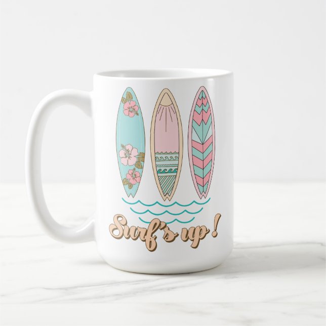 Caneca De Café Conselhos DE SURF DE VERÃO VERDE E PINCO (Esquerda)