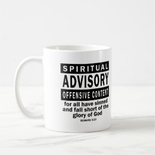 Caneca De Café Conselhos Espirituais Romanos 3:23 Citações Cristã
