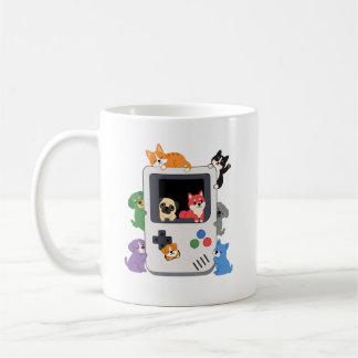 Caneca de Café Console Retro Game Boy Cachorros Fo