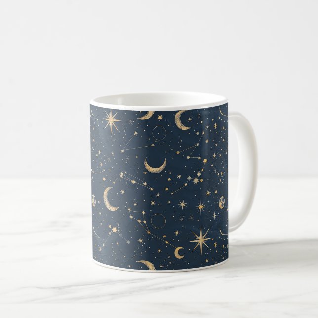 Caneca De Café Constelação Celestial - Noite Estelar (1) (Frente Esquerda)