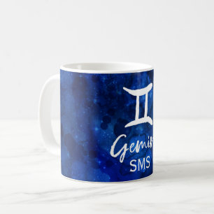 Caneca De Café Constelação do Zodíaco de Gêmeos Monograma da Galá