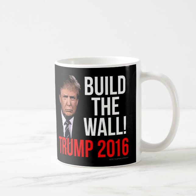 Caneca De Café Construa a parede Donald Trump 2016 (Direita)