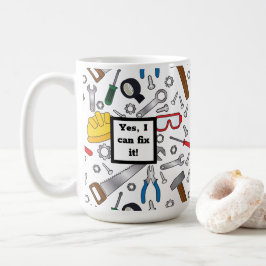 Caneca De Café Construa várias ferramentas manuais e engrenagens