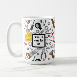 Caneca De Café Construa várias ferramentas manuais e engrenagens