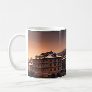 Caneca De Café CONSTRUÇÃO DE cinzas E CONCRETOS BRANCOS PERTO D