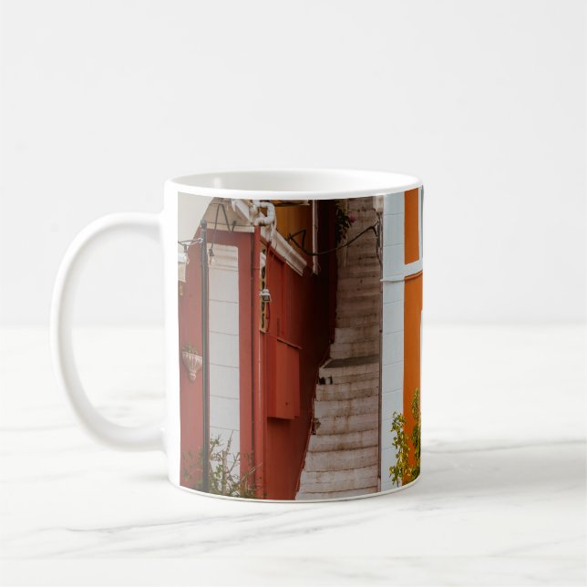 CANECA DE CAFÉ CONSTRUÇÃO DE CONCRETOS DE LARANJA BRANCA E CINZA (Esquerda)