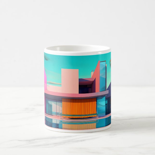 Caneca De Café Construção Em Estilo De Arte Pop (Centro)