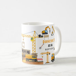 Caneca De Café Construção Moderna Festa de Aniversário Infantil S
