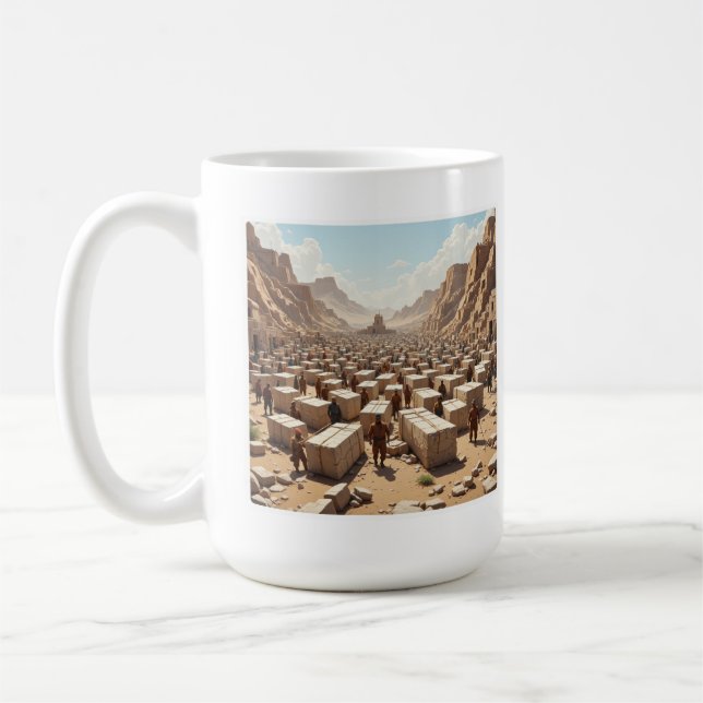 Caneca De Café Construindo as Pirâmides (Esquerda)
