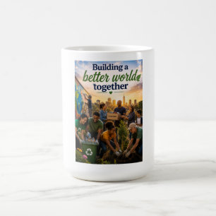 Caneca De Café Construindo um Mundo Melhor Juntos