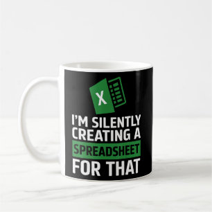 Caneca De Café Contabilista Criando Silenciosamente Uma Folha Esp