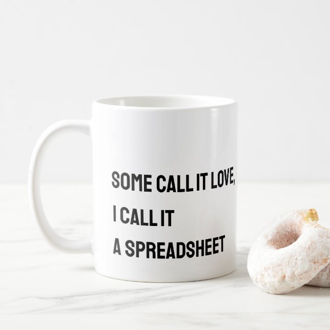 Caneca De Café Contabilista Spreadsheet Funny Mug (Com Donut)