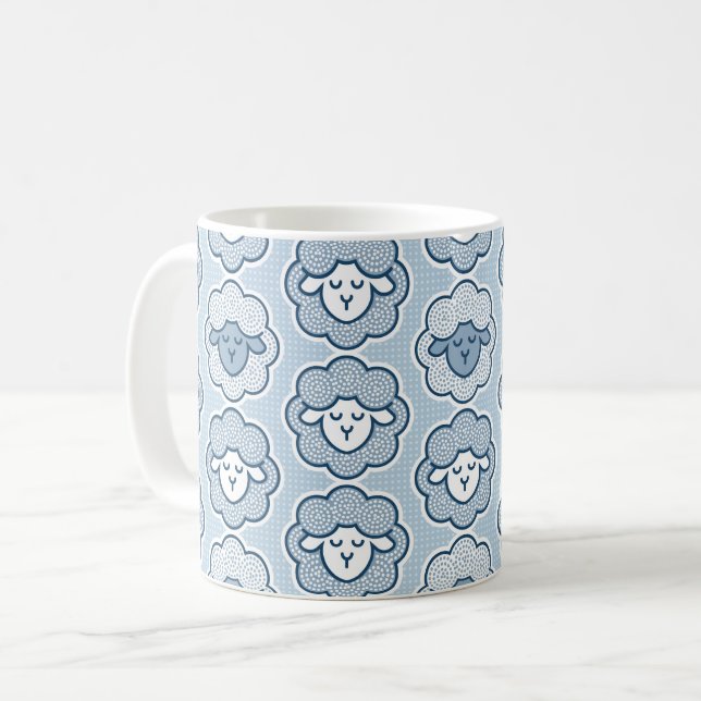 Caneca De Café Contagem de ovelhas - azuis (Frente Esquerda)