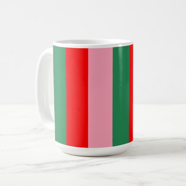 Caneca De Café Contemporary Christmas Stripes  (Frente Esquerda)