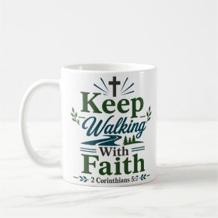 Caneca De Café Continue Andando Com Fé Citação de Esperança Crist