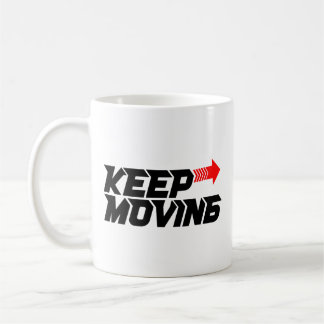 Caneca De Café Continue em Movimento – Design de Citação Motivaci