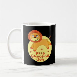 Caneca De Café Continue escolhendo o leão Kawaii saltando em amar