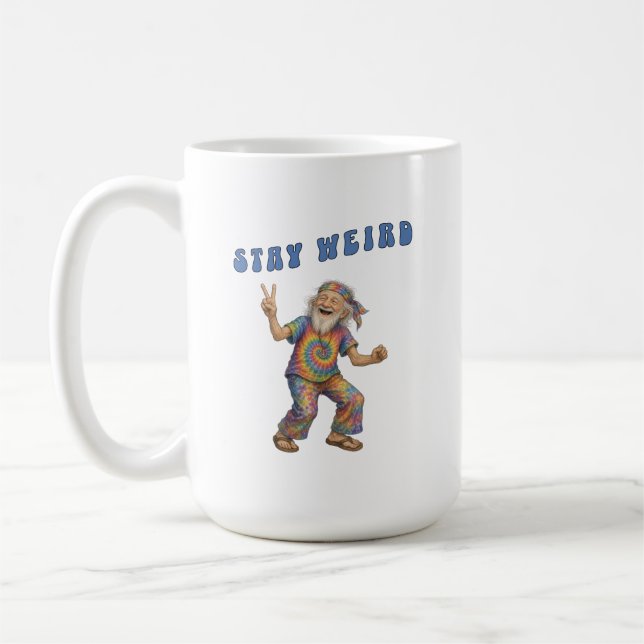 Caneca De Café Continue Estranho, Velho Camiseta Tie Dye (Esquerda)