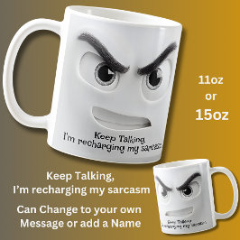 Caneca De Café Continue Falando, Adicione Rosto Expressivo de Men