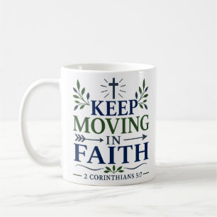 Caneca De Café Continue se Movendo em Fé Poderosa Citação Cristã