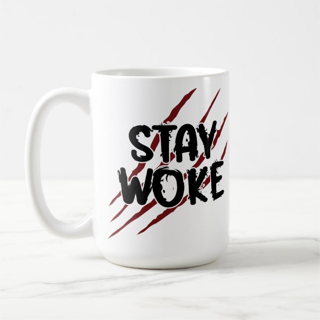 Caneca De Café Continue Woke Freddy Scary Nursery Rhyme Graphic (Esquerda)