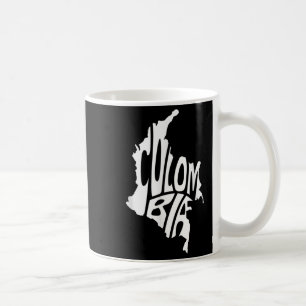 Caneca De Café Contorno do Gráfico de Citação do Mapa Colômbia