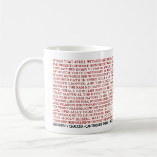 Caneca De Café Contos de Chaucer Canterbury do geek do Lit -