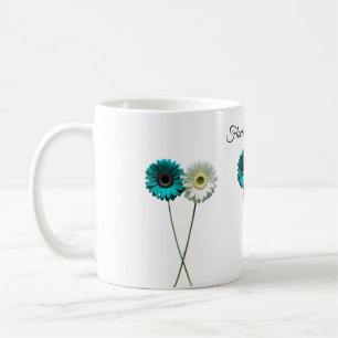 Caneca De Café Contraste Gêmeo Duplo Equilíbrio em Flor de Dois L
