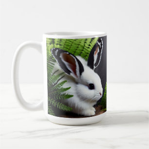 Caneca De Café Contraste impressionante: O Coelho Branco com Orel