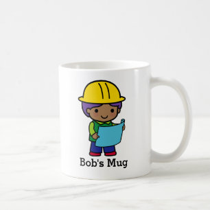 Caneca De Café Contratante do Engenheiro de arquiteto com chapéu
