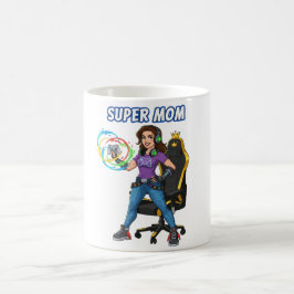 Caneca De Café Controlador de Jogo Cartoon Super Mãe Gamer