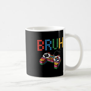 Caneca De Café Controlador de Jogo Pixel Block Bruh Divertido Est
