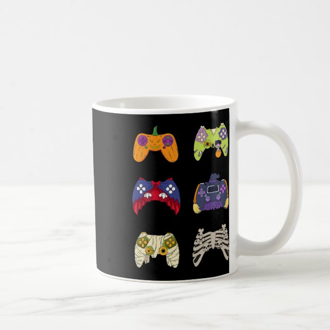 Caneca De Café Controladores de Jogos do Skeleton Zombie do Hallo (Direita)