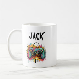 Caneca De Café Controle de Video Game Aquarela   Jogos Legais
