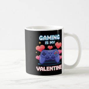 Caneca De Café Controle de Video Game Pixel Corações para o Dia d