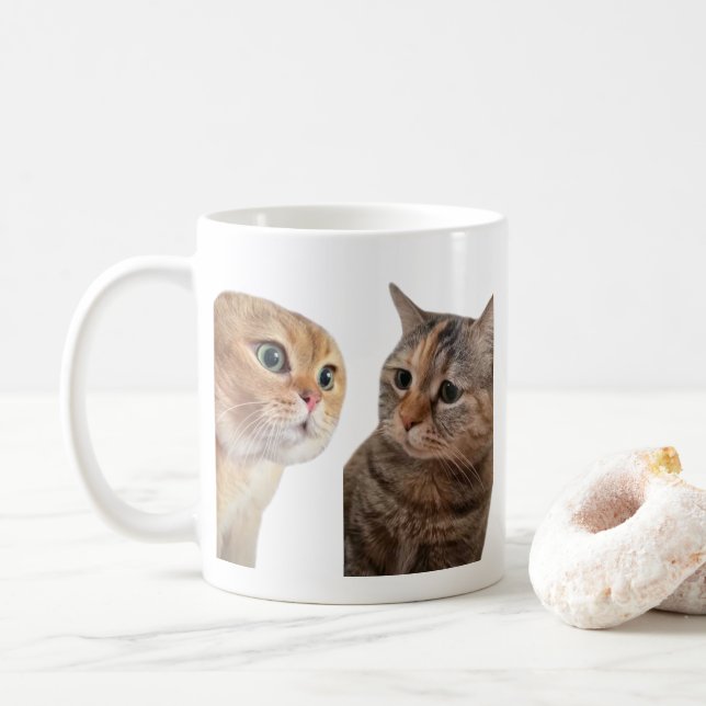 Caneca De Café Conversa Cats Memória Mug De Dois Lados (Com Donut)